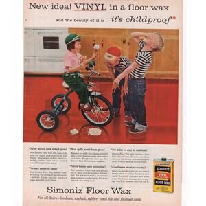 Simoniz Floor Wax Magazine Advertisement 1957 Vintage American Home Cleaning